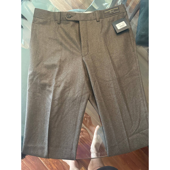 Mens Saks Fifth Avenue Collection Brown Trousers NWT Size 32 - Picture 1 of 3